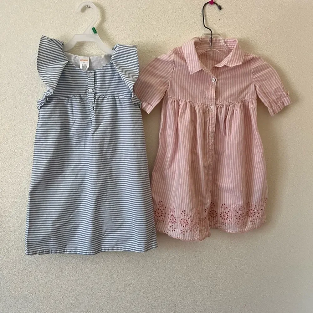 Pairs Of Girls dress striped pink and blue